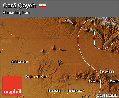 Physical Map of Qarā Qayeh
