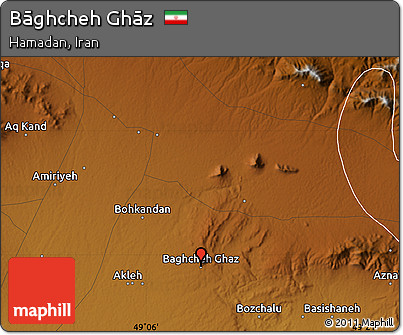 Physical Map of Bāghcheh Ghāz