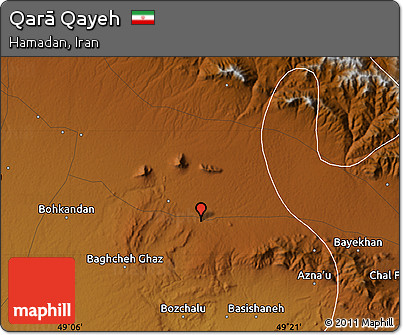 Physical Map of Qarā Qayeh