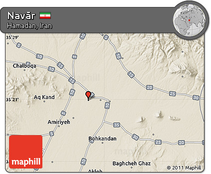 Shaded Relief Map of Navār