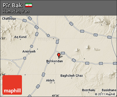 Shaded Relief Map of Pīr Bak