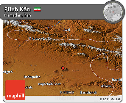 Physical Panoramic Map of Pīleh Kān