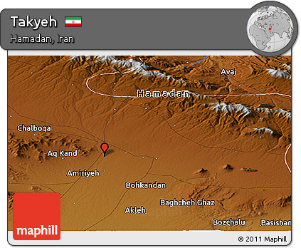 Physical Panoramic Map of Takyeh