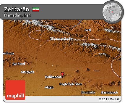Physical Panoramic Map of Zehtarān