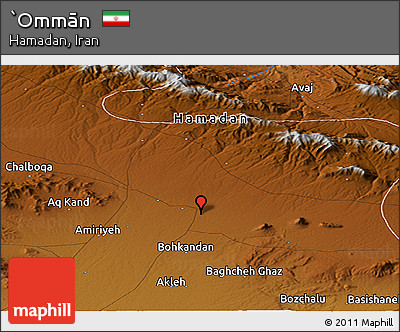 Physical Panoramic Map of `Ommān