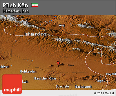 Physical Panoramic Map of Pīleh Kān