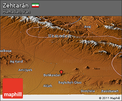 Physical Panoramic Map of Zehtarān