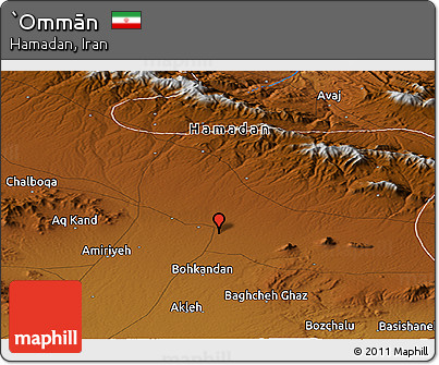 Physical Panoramic Map of `Ommān