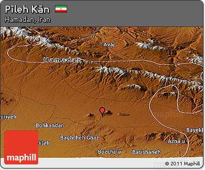 Physical Panoramic Map of Pīleh Kān