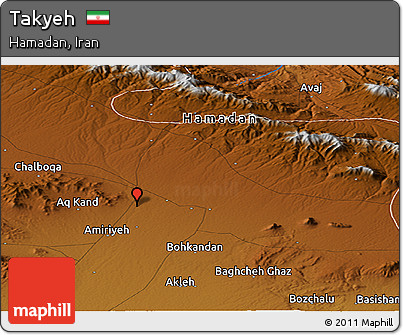 Physical Panoramic Map of Takyeh