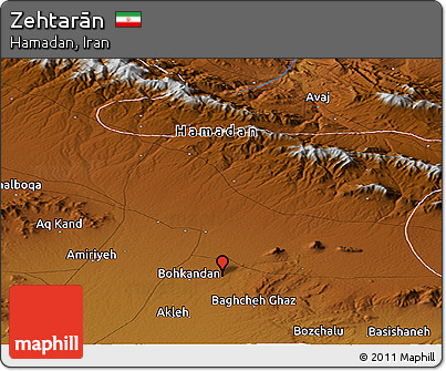 Physical Panoramic Map of Zehtarān