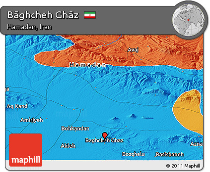 Political Panoramic Map of Bāghcheh Ghāz