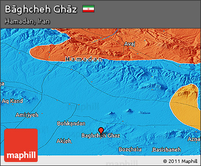 Political Panoramic Map of Bāghcheh Ghāz