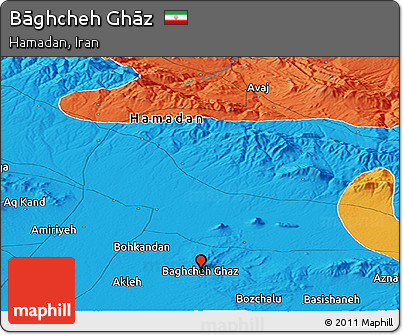 Political Panoramic Map of Bāghcheh Ghāz