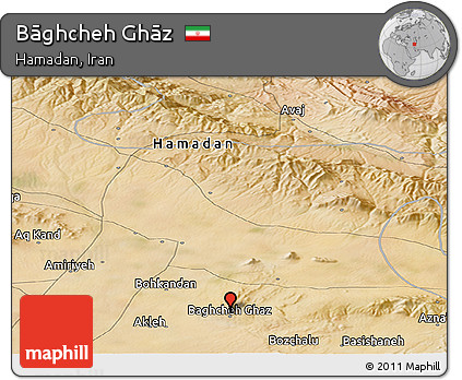 Satellite Panoramic Map of Bāghcheh Ghāz