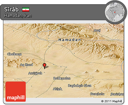 Satellite Panoramic Map of Sīrāb
