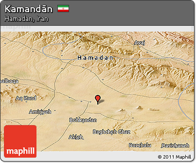 Satellite Panoramic Map of Kamandān