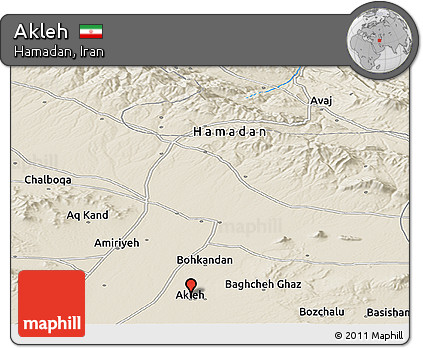 Shaded Relief Panoramic Map of Akleh