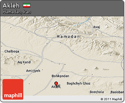 Shaded Relief Panoramic Map of Akleh