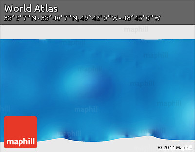 Physical 3D Map of the Area around 35° 24' 37" N, 49° 13' 30" W