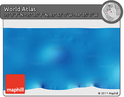 Shaded Relief 3D Map of the Area around 35° 24' 37" N, 49° 13' 30" W