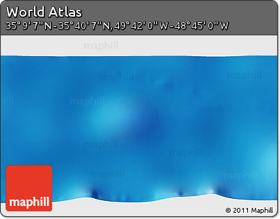 Shaded Relief 3D Map of the Area around 35° 24' 37" N, 49° 13' 30" W