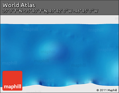 Shaded Relief 3D Map of the Area around 35° 24' 37" N, 49° 13' 30" W