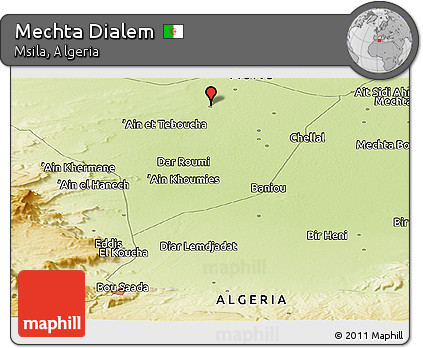 Physical Panoramic Map of Mechta Dialem