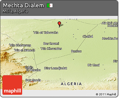 Physical Panoramic Map of Mechta Dialem