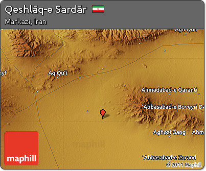 Physical Map of Qeshlāq-e Sardār
