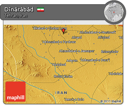 Physical 3D Map of Dīnārābād