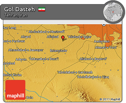 Physical 3D Map of Gol Dasteh