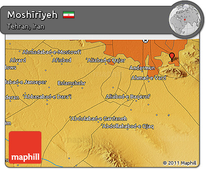 Physical 3D Map of Moshīrīyeh
