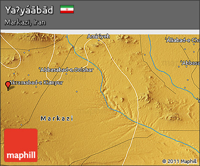 Physical 3D Map of Yaḩyáābād