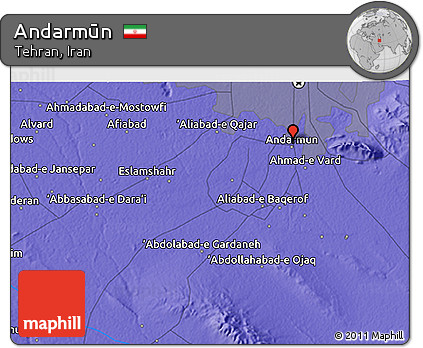 Political 3D Map of Andarmūn