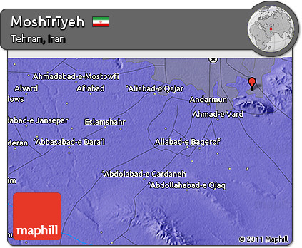Political 3D Map of Moshīrīyeh