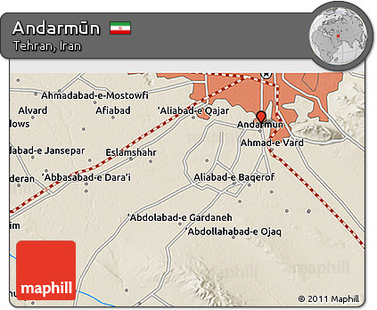 Shaded Relief 3D Map of Andarmūn