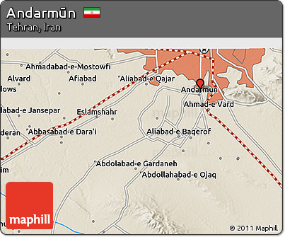 Shaded Relief 3D Map of Andarmūn