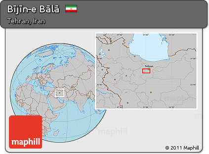 Gray Location Map of Bījīn-e Bālā