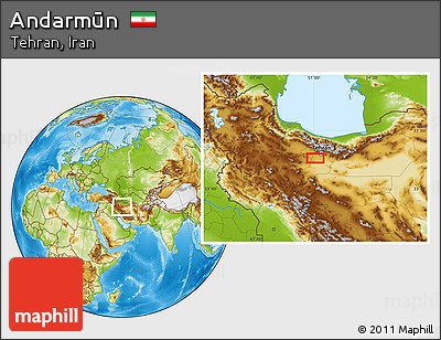 Physical Location Map of Andarmūn