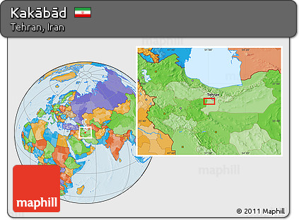 Political Location Map of Kakābād