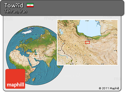Satellite Location Map of Towḩīd