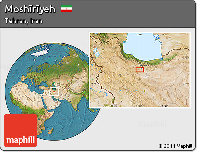 Satellite Location Map of Moshīrīyeh