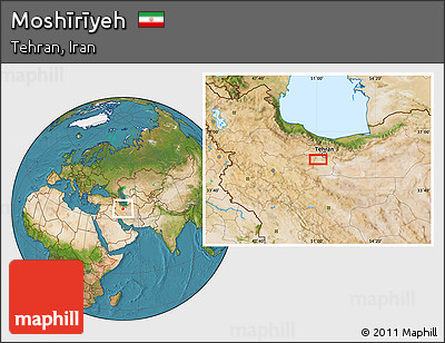 Satellite Location Map of Moshīrīyeh