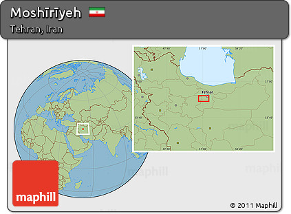 Savanna Style Location Map of Moshīrīyeh