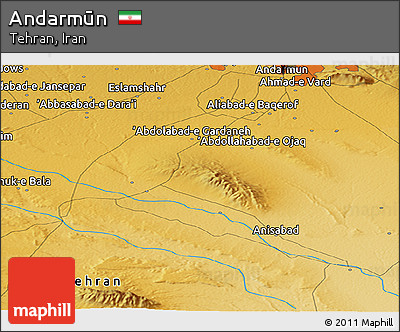 Physical Panoramic Map of Andarmūn