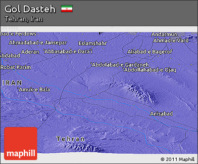 Political Panoramic Map of Gol Dasteh