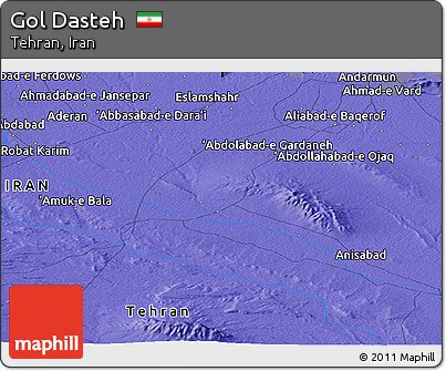 Political Panoramic Map of Gol Dasteh