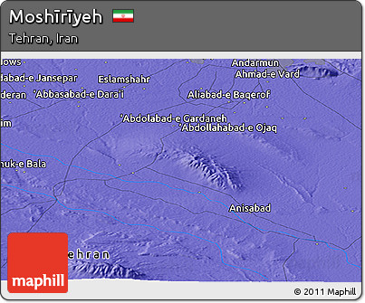 Political Panoramic Map of Moshīrīyeh