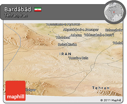 Satellite Panoramic Map of Bardābād